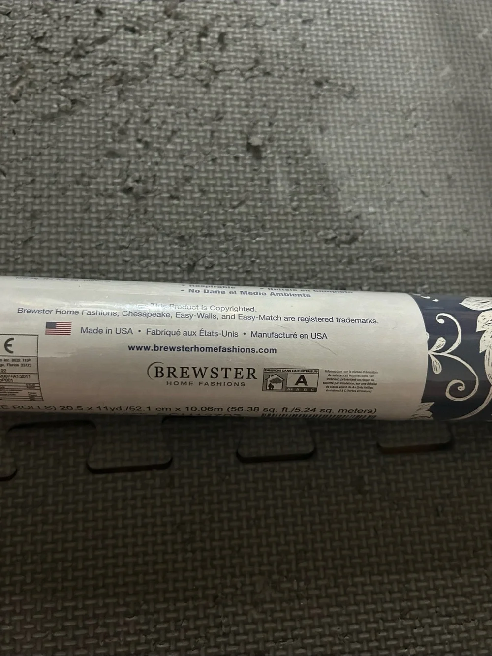 Chesapeake Kiwassa Antler Damask Wallpaper.  Navy and white.